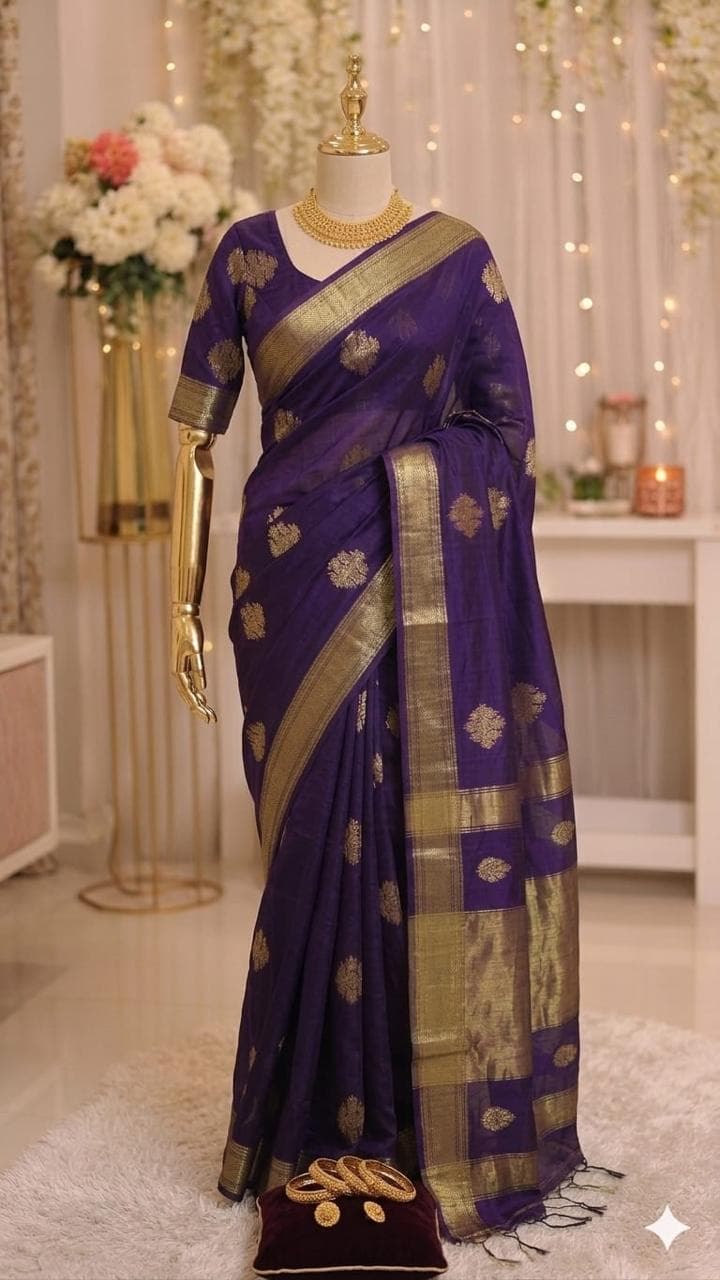 Handwoven Purple Chanderi